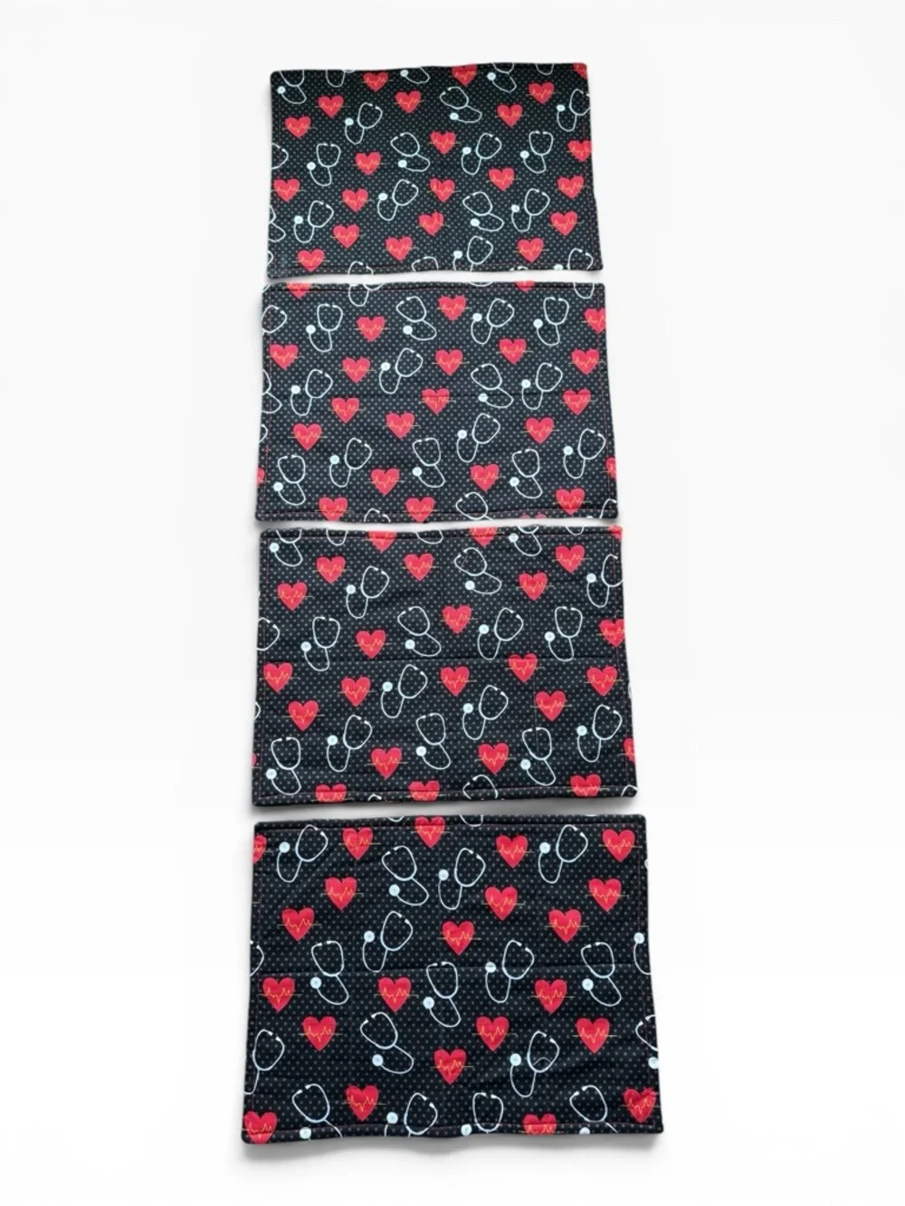 Set of 4 Custom-Made Medical-Themed Fabric Table Placemats